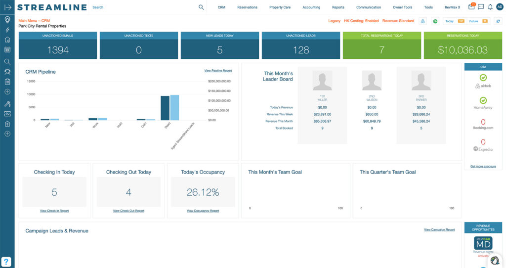 Vacation rental CRM and lead management