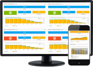 LSI Insights dashboard on desktop and mobile, showing revenue and occupancy charts