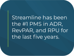 Streamline has been the #1 PMS in ADR, RevPAR, and RPU for the last five years